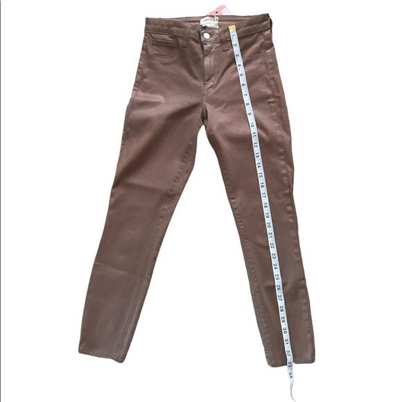 L'AGENCE Margot Coated Skinny Jeans in Sparrow Contrast coated Color Size 25 - Picture 6 of 9